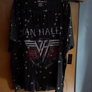 Van Halen Band Tee - Distressed Bleach Spot Design
